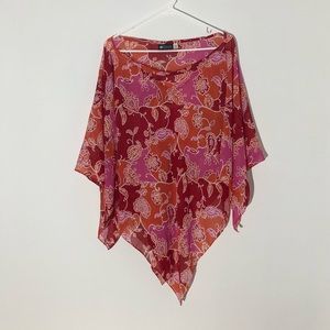 Maggie Barnes red pink orange swim cover up poncho